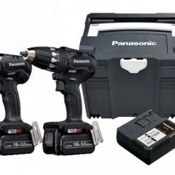 Pack outils sans fil Panasonic EYC231LJ2G - Set perceuse visseuse Li-Ion 18V (EY74A3X) & clé à choc (EY76A1X) (2x batterie 5.0Ah) dans systainer
