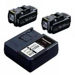Kit de démarrage sans fil Panasonic EYC954B - Set de batteries 18V Li-Ion (2x 5.0Ah) et chargeur